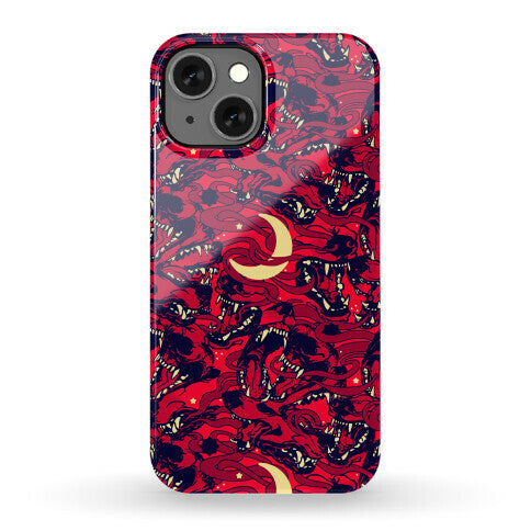 Occult Werewolf Moon Pattern Phone Case