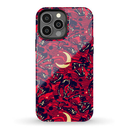 Occult Werewolf Moon Pattern Phone Case