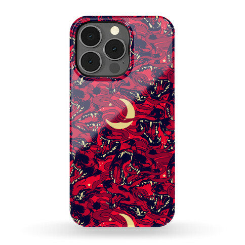 Occult Werewolf Moon Pattern Phone Case