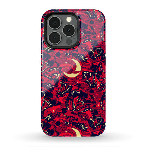 Occult Werewolf Moon Pattern Phone Case