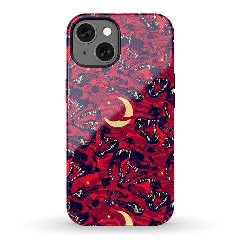 Occult Werewolf Moon Pattern Phone Case