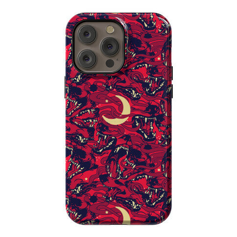 Occult Werewolf Moon Pattern Phone Case
