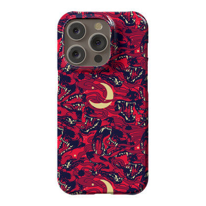 Occult Werewolf Moon Pattern Phone Case