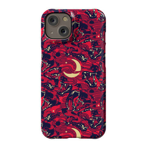 Occult Werewolf Moon Pattern Phone Case