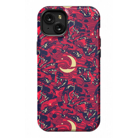 Occult Werewolf Moon Pattern Phone Case