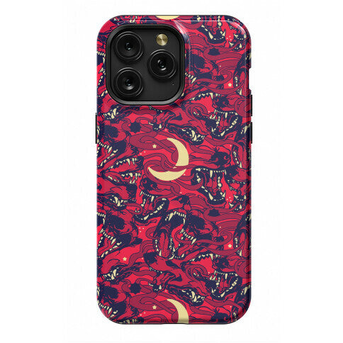 Occult Werewolf Moon Pattern Phone Case