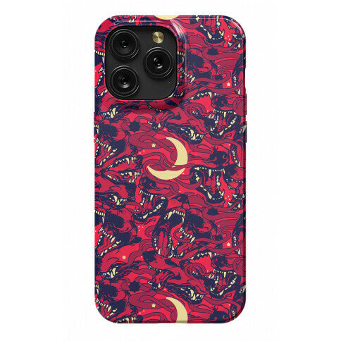 Occult Werewolf Moon Pattern Phone Case