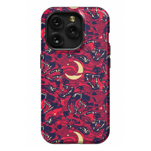 Occult Werewolf Moon Pattern Phone Case