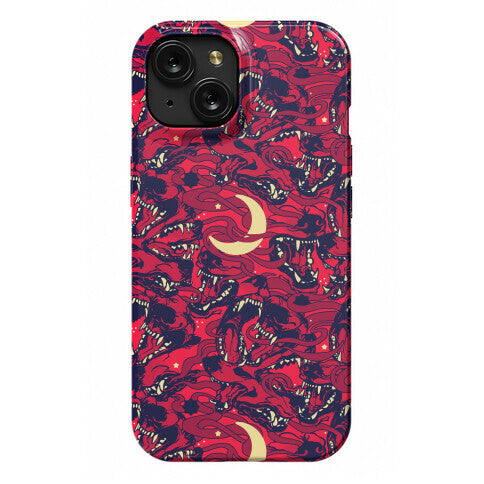 Occult Werewolf Moon Pattern Phone Case