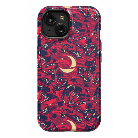 Occult Werewolf Moon Pattern Phone Case