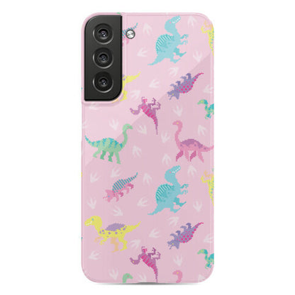 Cute Pastel Pixel Dinosaur Pattern Phone Case