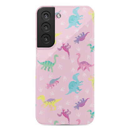 Cute Pastel Pixel Dinosaur Pattern Phone Case