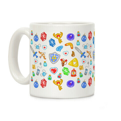 Zelda Items Pattern Coffee Mug