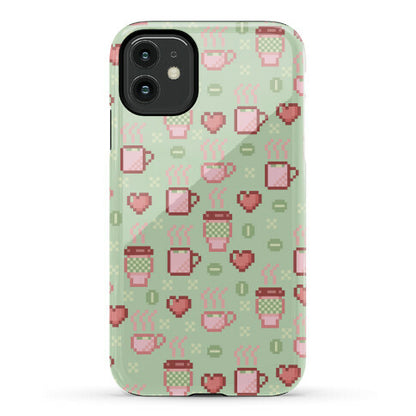 Pastel Coffee Pixel Art Pattern Phone Case