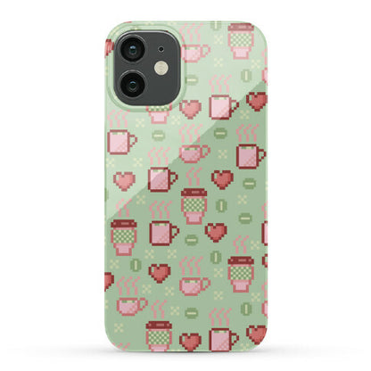 Pastel Coffee Pixel Art Pattern Phone Case