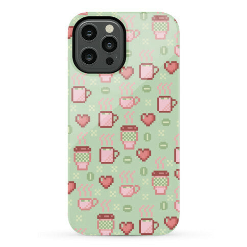 Pastel Coffee Pixel Art Pattern Phone Case