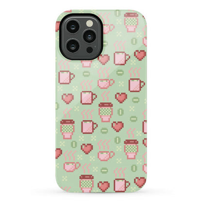 Pastel Coffee Pixel Art Pattern Phone Case