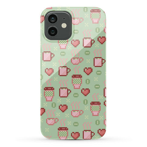 Pastel Coffee Pixel Art Pattern Phone Case