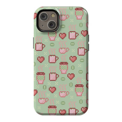 Pastel Coffee Pixel Art Pattern Phone Case