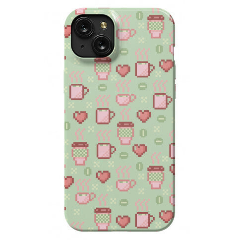 Pastel Coffee Pixel Art Pattern Phone Case