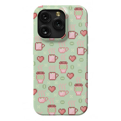 Pastel Coffee Pixel Art Pattern Phone Case