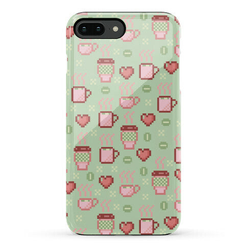 Pastel Coffee Pixel Art Pattern Phone Case