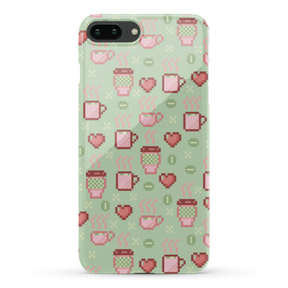 Pastel Coffee Pixel Art Pattern Phone Case