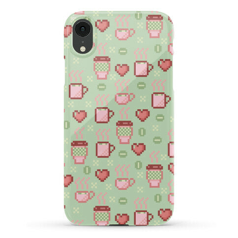 Pastel Coffee Pixel Art Pattern Phone Case