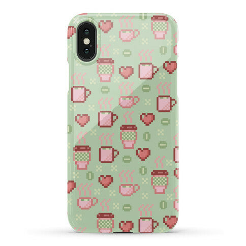 Pastel Coffee Pixel Art Pattern Phone Case