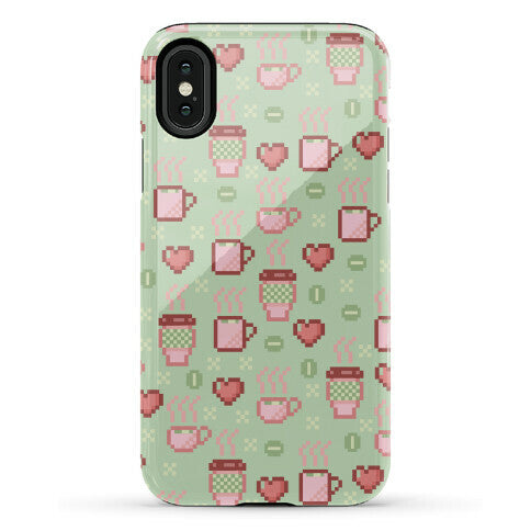 Pastel Coffee Pixel Art Pattern Phone Case