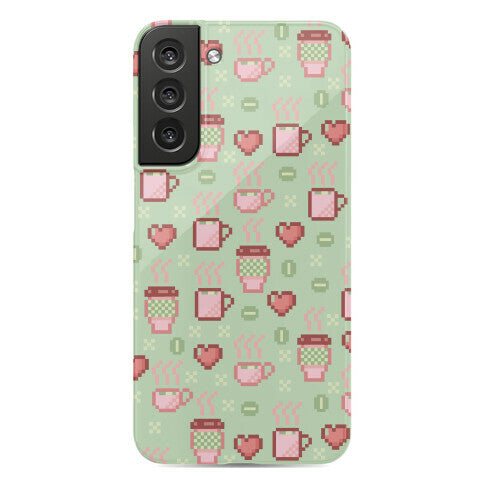 Pastel Coffee Pixel Art Pattern Phone Case
