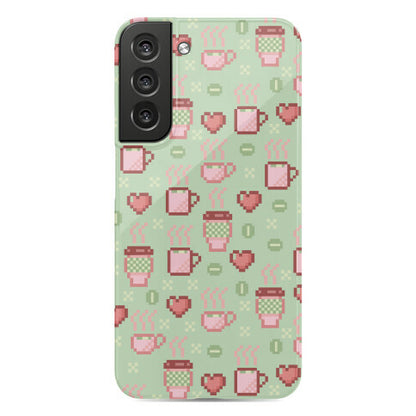 Pastel Coffee Pixel Art Pattern Phone Case