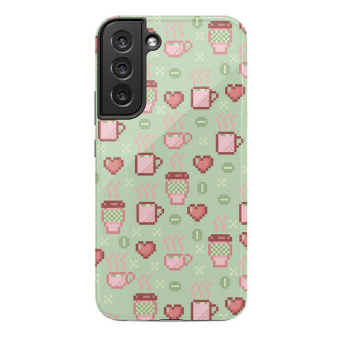 Pastel Coffee Pixel Art Pattern Phone Case