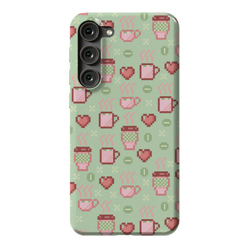 Pastel Coffee Pixel Art Pattern Phone Case