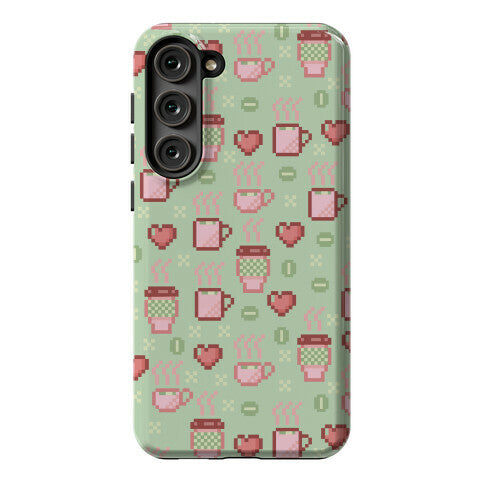 Pastel Coffee Pixel Art Pattern Phone Case