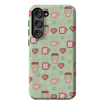 Pastel Coffee Pixel Art Pattern Phone Case