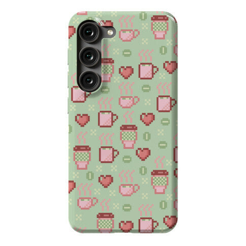 Pastel Coffee Pixel Art Pattern Phone Case