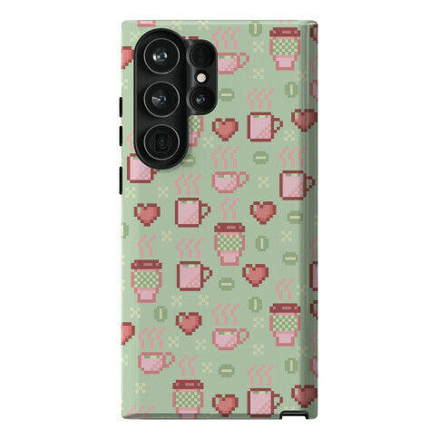 Pastel Coffee Pixel Art Pattern Phone Case