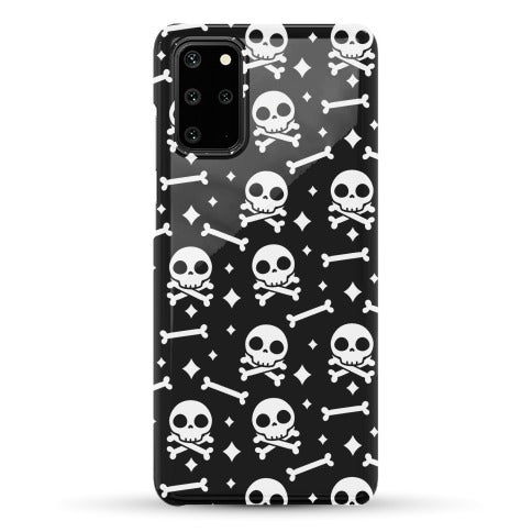 Cute Skull N' Bones Pattern (Black) Phone Case