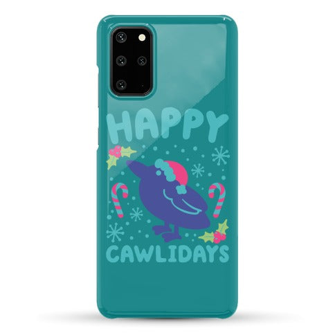 Happy Cawlidays Crow Holiday Parody Phone Case