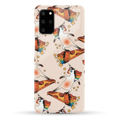 Rad Unicorn Skateboarding a Pizza Tattoo Phone Case