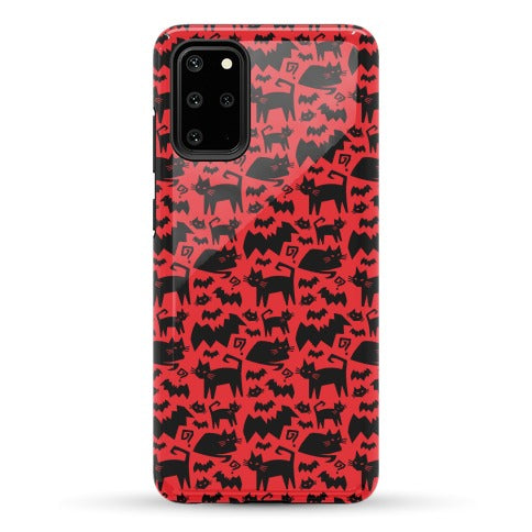 Bats Cats and Questions Pattern Phone Case