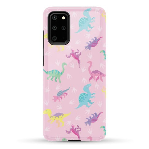 Cute Pastel Pixel Dinosaur Pattern Phone Case