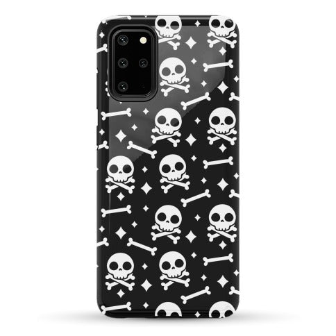 Cute Skull N' Bones Pattern (Black) Phone Case