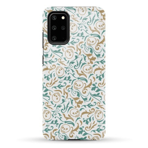 Filigree Flowers and Skulls Pattern Phone Case