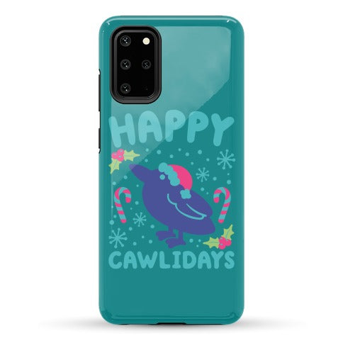 Happy Cawlidays Crow Holiday Parody Phone Case