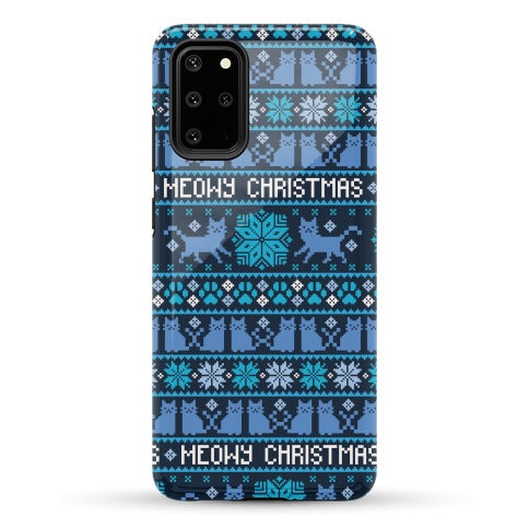 Meowy Christmas Cat Sweater Pattern Phone Case