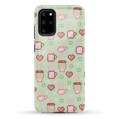 Pastel Coffee Pixel Art Pattern Phone Case