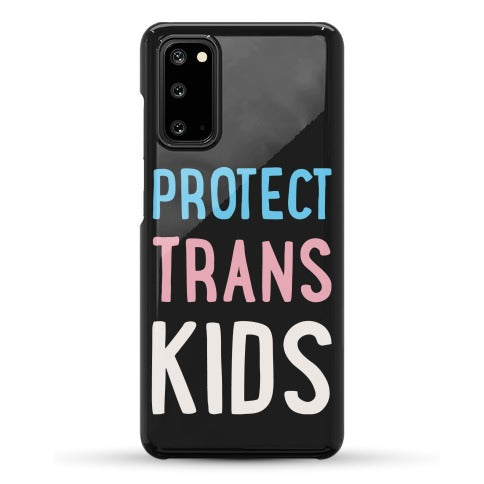 Protect Trans Kids White Print Phone Case