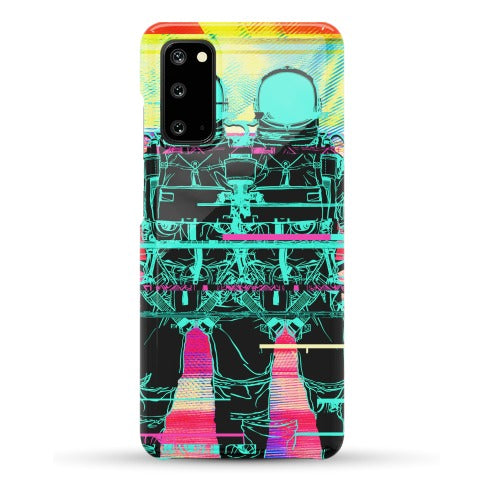 Twin Astronaut Glitch Phone Case